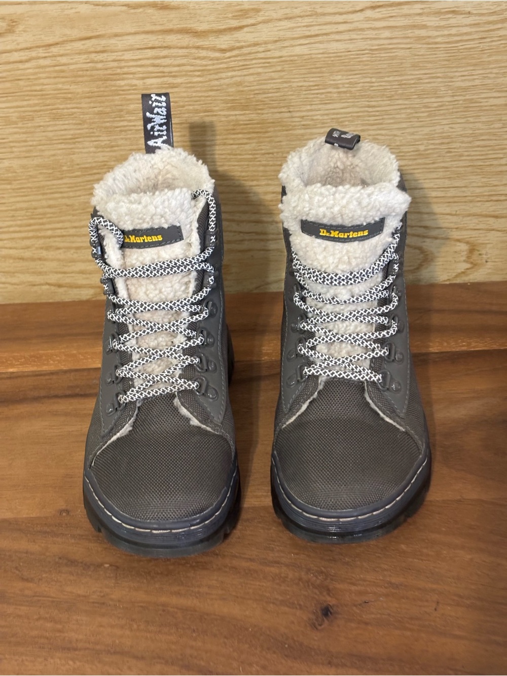 Dr. Martens COMBS FAUX FUR Lace Up Combat Boots Women